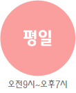 평일 오전9시부터 오후 7시까지